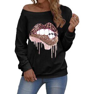 Bibi Sweatshirt Womens M Black Edgy‎ Glam Rock Streetwear E-Girl Grunge 90's NWT